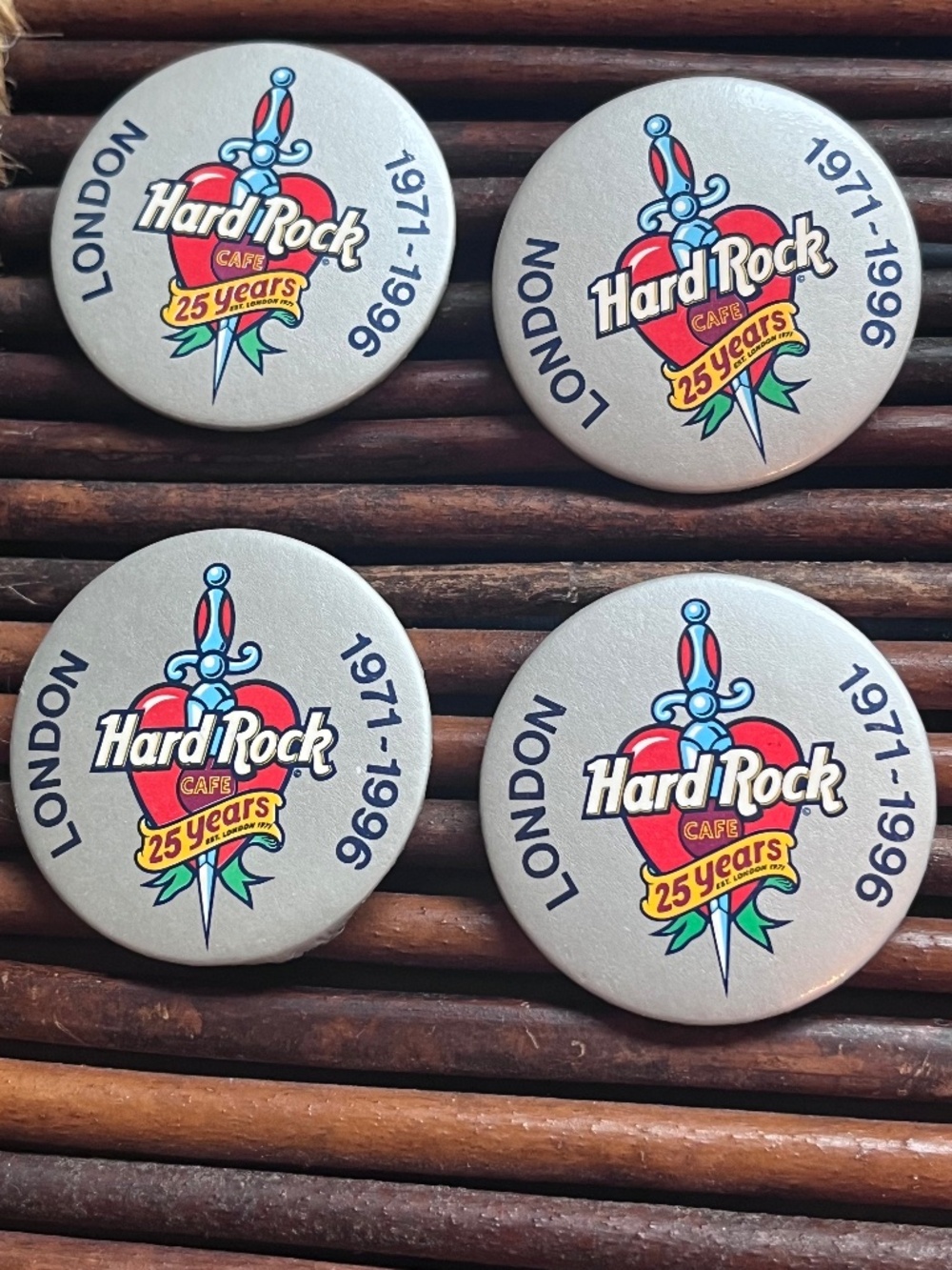 Vintage 1996 Hard Rock Cafe London 25 Years 25th Anniversary Collectible Pin